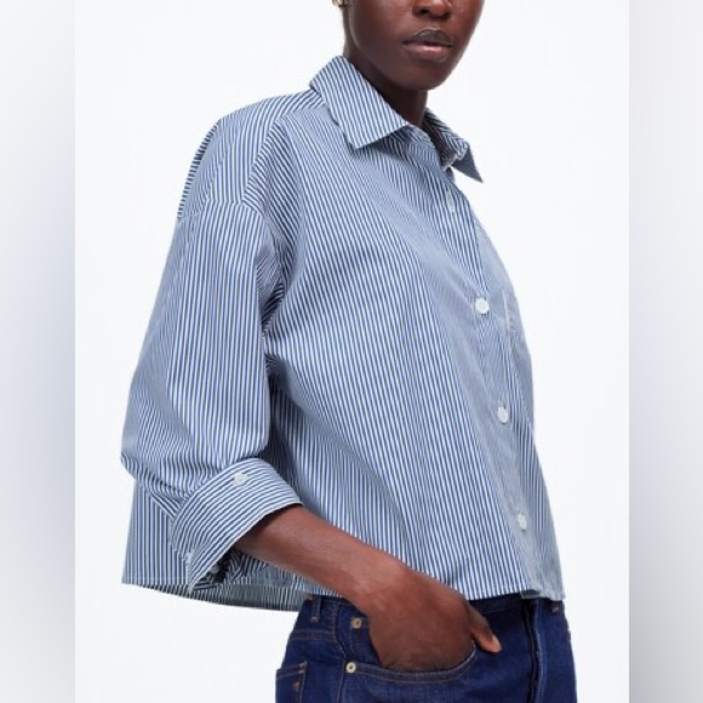 Madewell Straight Hem Shirt in Cotton Poplin